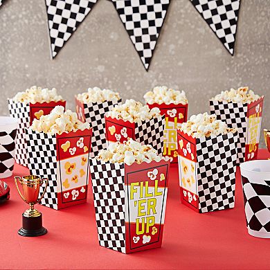 50 Pack 20 Oz Race Car Popcorn Boxes For Birthday Decorations, 3 X 6 In