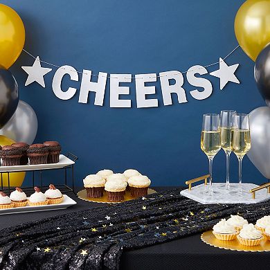 130-piece Diy Silver Glitter Banner Kit With Letters, Numbers, And Symbols