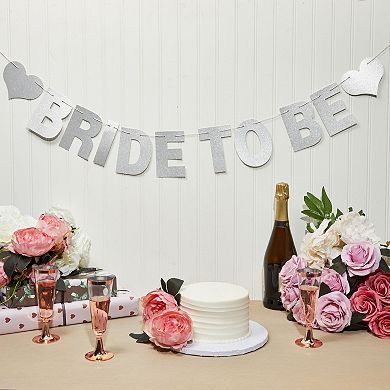 130-piece Diy Silver Glitter Banner Kit With Letters, Numbers, And Symbols