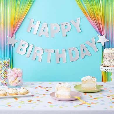 130-piece Diy Silver Glitter Banner Kit With Letters, Numbers, And Symbols