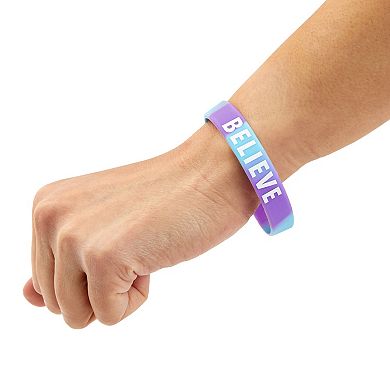 36 Pack Inspirational Rubber Bracelets, Motivational Silicone Wristbands