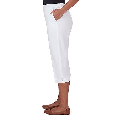 Women's Alfred Dunner Pull-On Button Cuff Capri Pants