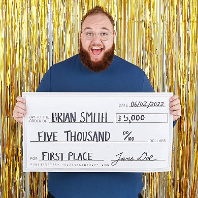 5 Pack Giant Check For Presentations, Awards, Prizes, Fundraisers, 30 X 16 In