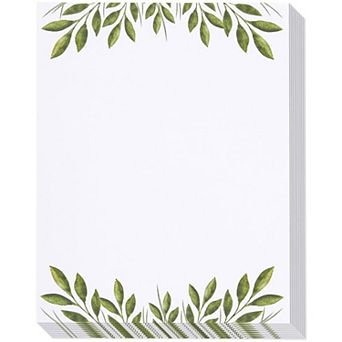 48x Leaf Themed Printer Friendly Stationery Letter Size Sheets, 8.5 X 11 in
