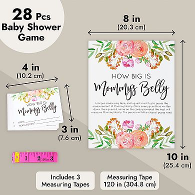 How Big Is Mommys Belly Game, 24 Cards, 3 Measuring Tapes, 1 Sign, 28 Piece Set