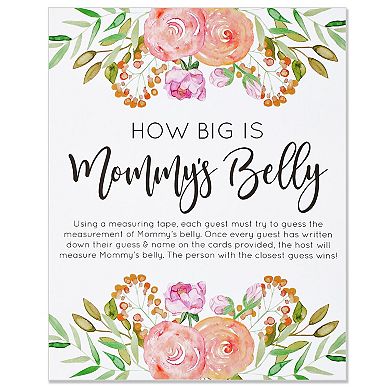 How Big Is Mommys Belly Game, 24 Cards, 3 Measuring Tapes, 1 Sign, 28 Piece Set