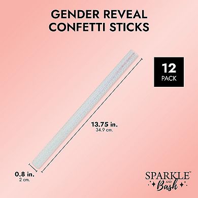 12 Pack Gender Reveal Confetti Wands, Pink And Blue Confetti Flutter Sticks