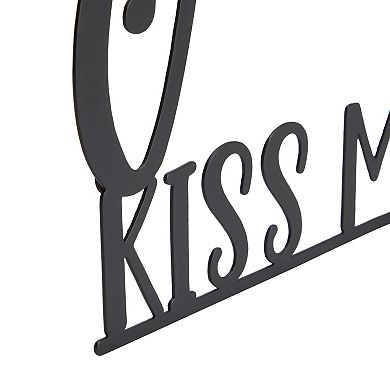 Metal Cutout Farmhouse Wall Decor For Bedroom, Always Kiss Me Goodnight, 17x8 In
