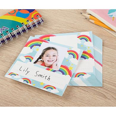 Desk Nameplates With Photo Spot - 60-pack Colorful Desktop Reference Name Plates