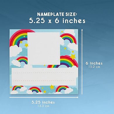 Desk Nameplates With Photo Spot - 60-pack Colorful Desktop Reference Name Plates