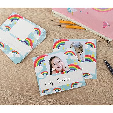 Desk Nameplates With Photo Spot - 60-pack Colorful Desktop Reference Name Plates