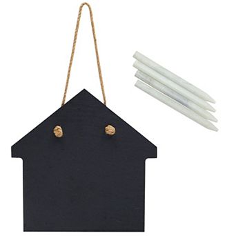 2 Rustic Farmhouse Hanging Chalkboard Signs With 4 Chalk Sticks (6 pc Set)