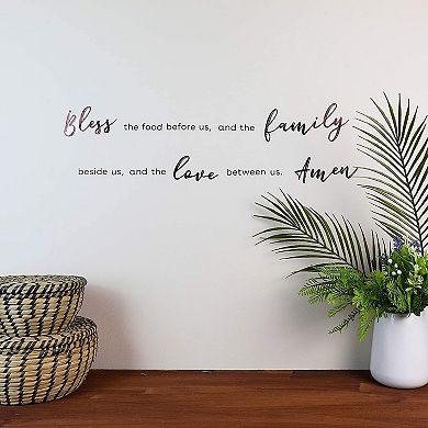 Removable Kitchen Wall Stickers, Bless Food, Family, Love Between Us Decals