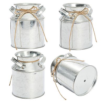 Set Of 3 Galvanized Metal Planter For Flower Indoor Outdoor Farmhouse Home Décor