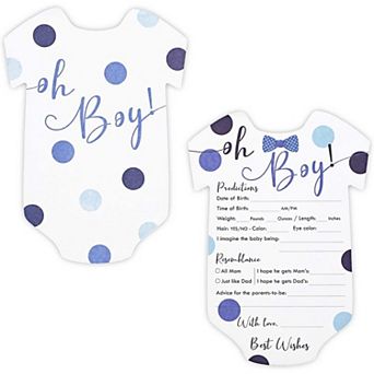 50-pack Baby Boy Shower Predictions And Advice Cards Games For Boys, 5" X 7"