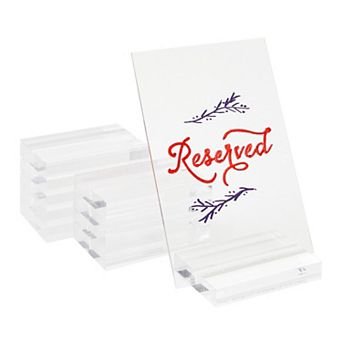 10x Table Number Holders For Weddings, Clear Acrylic Place Card Signs (3 X 2 in