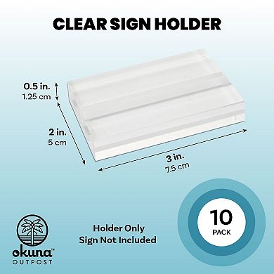 10x Table Number Holders For Weddings, Clear Acrylic Place Card Signs (3 X 2 In)