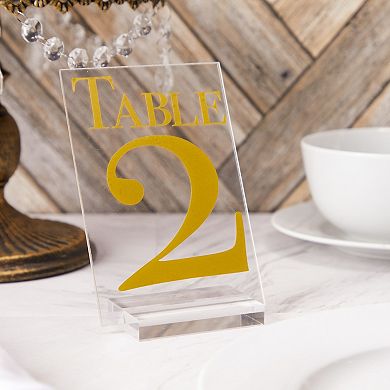 10x Table Number Holders For Weddings, Clear Acrylic Place Card Signs (3 X 2 In)
