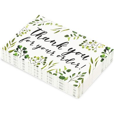 Thank You For Your Order Postcards, Green Floral (4 X 6 In, 48 Pack)