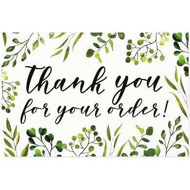 Thank You For Your Order Postcards, Green Floral (4 X 6 In, 48 Pack)