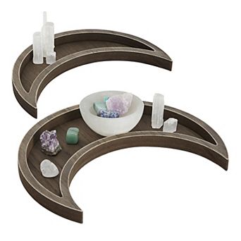 2 pc Wood Crystal Display Tray For Jewelry, Crystals, Rustic Style Decor