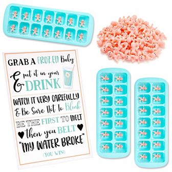 My Water Broke Baby Shower Game With 60 Mini Plastic Babies, 3 Ice Cube Trays