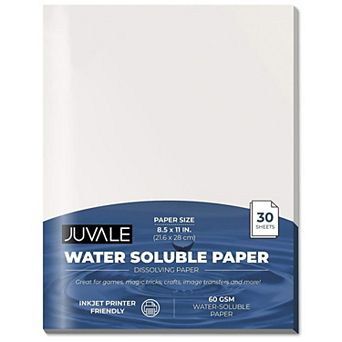 30 Sheets, Water Soluble Dissolving Paper, Letter Size, 8.5 X 11 in