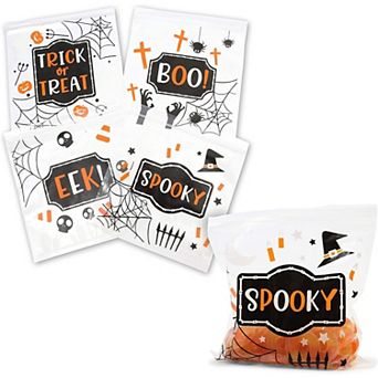 120 Pack Halloween Bags For Trick Or Treat, Resealable Candy Goodie Food Storage