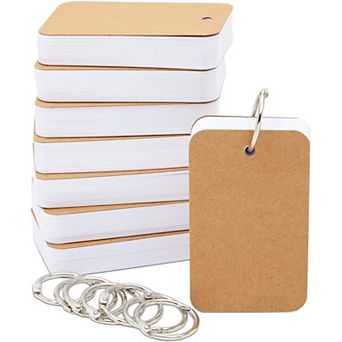 8 Pack Blank Flash Cards With Rings For Studying With 50 Sheets Each, 2.2 X 3.5"