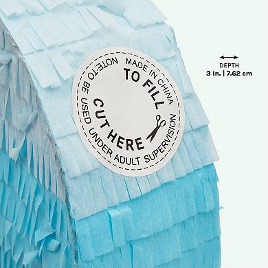 Number 1 Pull String Pinata, Blue 1st Birthday Decorations For Boys, 16.5x11.5"