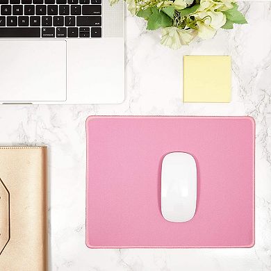 4 Pack Pink Mouse Pad Stitched Edge For Laptop Computer Pc Gaming Rubber 11x8.7”