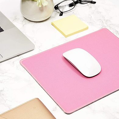 4 Pack Pink Mouse Pad Stitched Edge For Laptop Computer Pc Gaming Rubber 11x8.7”