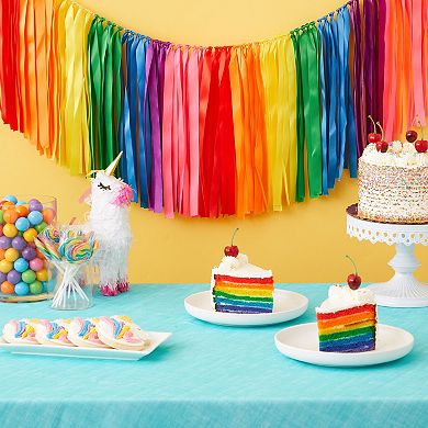 10 Foot Rainbow Birthday Decorations, Hanging Fringe Garland, 14 X 118 In