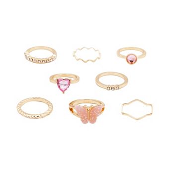 Girls Limited Too 8 pc Ring Set