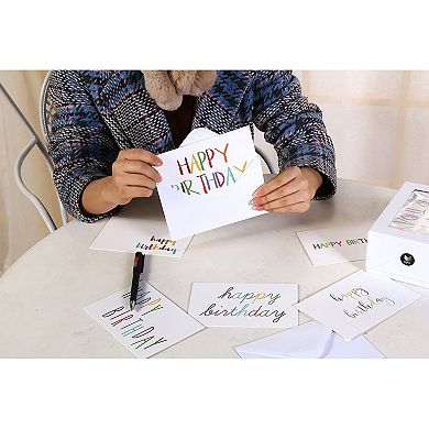 48 Pack Blank Birthday Cards With Envelopes For Kids, Adults, 6 Designs, 4 X 6"