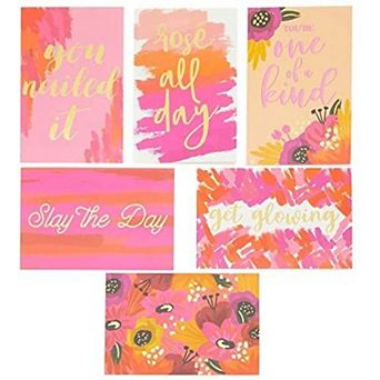 Pink All Occasion Greeting Cards with Motivational Sayings (6 x 4 in 48 Pack)