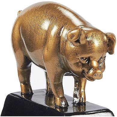 Golden Pig Trophy Small Resin Award Trophy For Food Competitions 3.5x3.25x1.5"