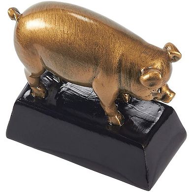Golden Pig Trophy Small Resin Award Trophy For Food Competitions 3.5x3.25x1.5"
