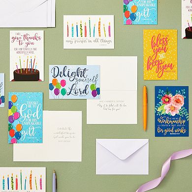 48 Pack Bible Verse Birthday Cards For Christian Religions With Envelopes, 4x6"