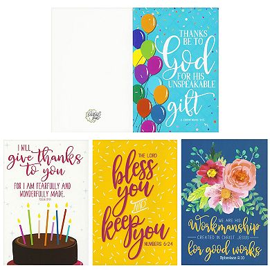 48 Pack Bible Verse Birthday Cards For Christian Religions With ...