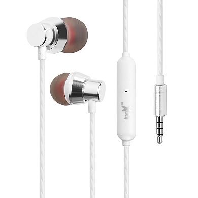 Wired Headphones With Microphone, 3.5mm In Ear With In Line Controller, White