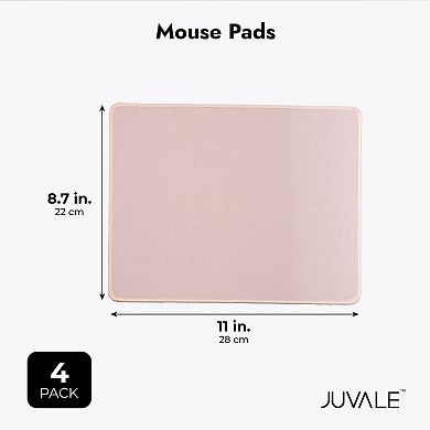 4 Pack Non-slip Mouse Pad Stitched Edge For Laptop Computer Gaming Pc 11x8.7”