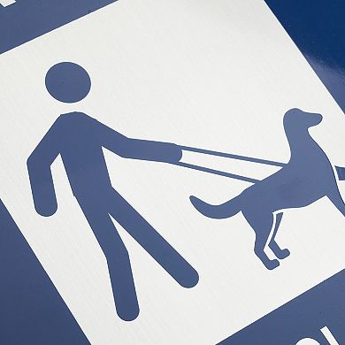 Aluminum Please Clean Up After Your Dog Sign, 18x12 In, Blue
