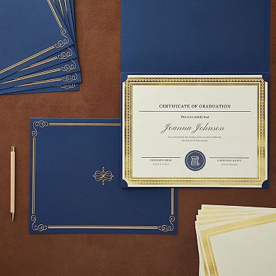 24 Certificate Holders & 24 Certificate Paper Certificate Kit 11.3 X 8.8"