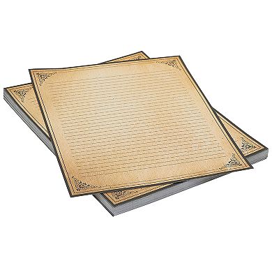 96 Sheets Vintage Lined Paper With Antique Border For Writing Letters, 8.5 X 11"
