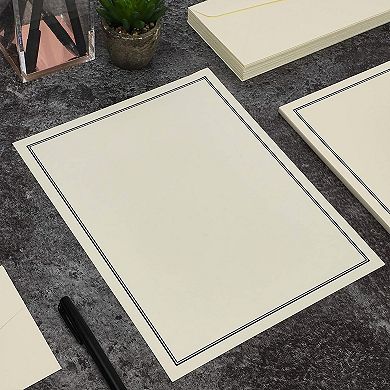 72 Pc Stationery Set For Writing Letters, 48 Paper Sheets, 24 Envelopes, 8.5x11