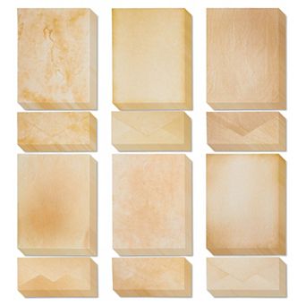 48 Pack Vintage Style Stationery Paper And Envelopes Set (8.5 X 11 in