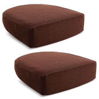2 Pack Stretch Couch Cushion Slipcovers, Reversible Protectors, Small, Chocolate