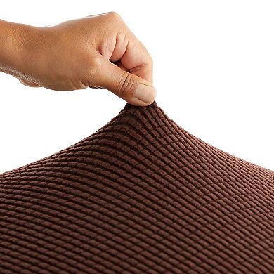 2 Pack Stretch Couch Cushion Slipcovers, Reversible Protectors, Small, Chocolate