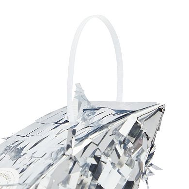 Silver Pull String Crescent Moon Pinata For Birthday, Gender Reveal, 17x11x3